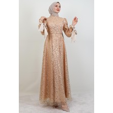 Betül Tesettür Abiye Sütlükahve