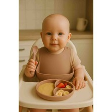 Bebek Mama ve Yemek Seti 3lü Tabak Kaşık Önlük Seti
