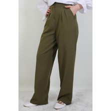 Giza Store Beli Lastikli Düğmeli Pantolon Haki