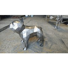 Metal French Bulldog Heykeli