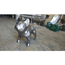 Metal French Bulldog Heykeli
