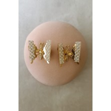 Inci Detaylı Kanatları Hareketli Kelebek Pens Toka