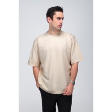 Erkek Timeless Oversize Krem T-Shirt