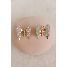 Komple Inci Detaylı Kanatları Hareketli Kelebek Pens Toka