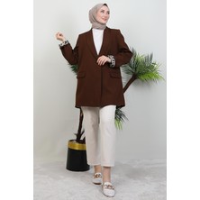 Leopar Astarlı Ceket Acı Kahve