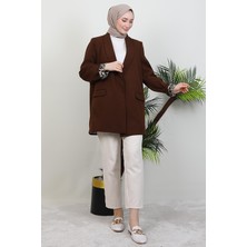 Leopar Astarlı Ceket Acı Kahve