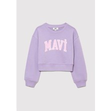MAVİ LOGO CROP SWEATSHIRT