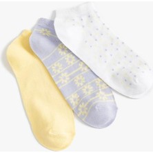 Koton Patik Çorap Seti 3'lü Çiçekli Çok Renkli