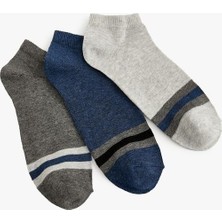 Koton Çizgili 3'lü Patik Çorap Seti Çok Renkli