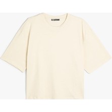 Koton Basic Tişört Crop Fit Bisiklet Yaka Kısa Kollu Pamuklu
