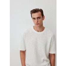 Mavi Bisiklet Yaka Beyaz Basic T-Shirt 0612267-70057