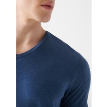 Mavi Stretch V Yaka Mavi Basic Tişört 061748-18790