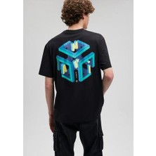 Mavi Sırt Baskılı Siyah TIŞÖRT0612108-900