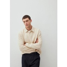 Düğmeli Beyaz Basic SWEATSHIRT0S10266-81202