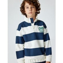 Koton Erkek Çocuk 4 - 5 Yaş Ekru Renk Uzun Kollu Sweatshirt Cepsiz Tasarım Orta Kalınlık