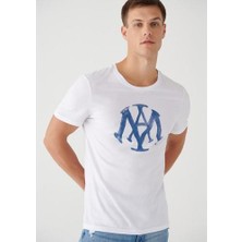 Mavi Erkek Mavi Logo Baskılı Beyaz Tişört 065109-620