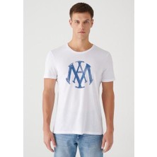 Mavi Erkek Mavi Logo Baskılı Beyaz Tişört 065109-620