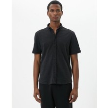 Koton Yazlık Gömlek Kısa Kollu Klasik Yaka Dokulu Düğmeli