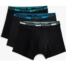 Koton 3'lü Boxer Seti Slim Fit Slogan Baskılı Pamuklu