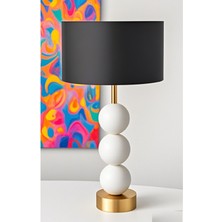 Casa Masa Abajuru Metal Gövde Kumaş Başlık Dekoratif Lamba