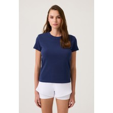Los Ojos Lacivert Düz Kesim Tişört Regular T-Shirt