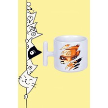 Anime Karakter Naruto Tasarım Baskılı Beyaz T Sap Kupa Bardak