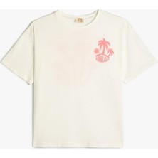 Koton Palmiye Baskılı Tişört Kısa Kollu Bisiklet Yaka Pamuklu