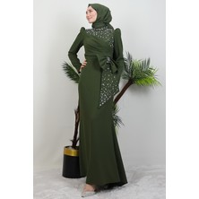 Safir Tesettür Elbise Haki