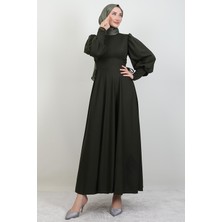 Ip Kuşaklı Elbise Haki