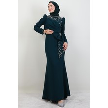 Safir Tesettür Elbise Zümrüt