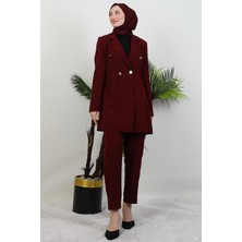 Blazer Ceket Takım Bordo