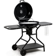 Küre Mangal Ø57 Cm, Kömürlü, Kapaklı, Taşınabilir, Ayarlanabilir Hava Girişli, Geniş Raflı Barbekü Izgarası