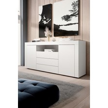 ECM Konsol Şık Büfe Modern ve Zarif Konsol Mat Beyaz Büfe