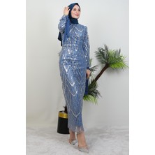 Giza Store Sevil Simli Elbise Indigo