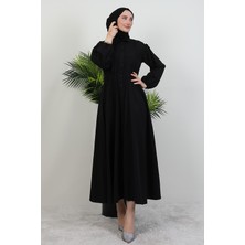 Giza Store Çift Cepli Poplin Elbise Siyah
