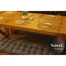 Neiwel Velmar Doğal Ahşap Banklı Yemek Masası Takımı - 80CM-200CM