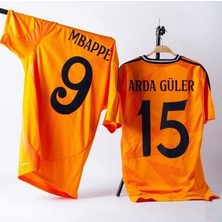 R.e.a.l M.a.d.r.i.d 2024/25 #9 Mbappe & #15 Ar'da Gü'ler Deplasman Forması (Turuncu) 2 Li Set