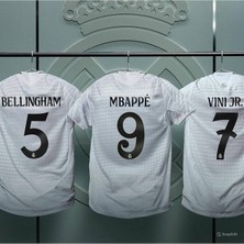 R.e.a.l M.a.d.r.i.d 2024/25 Bellingham-Mbappe-Vini Jr Iç Saha Futbol Forması (Beyaz) 3 Lü Set