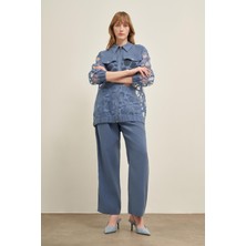 Garmi Kadın Pantolonlu Kesme Tansel Takım Indigo