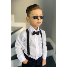 Entel Erkek Çocuk Beyaz Gömlek Siyah Askı Papyon Takım