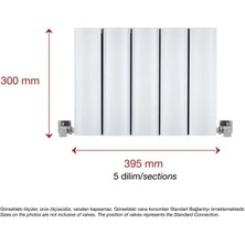 300X955MM Amber Yatay Beyaz Alüminyum Radyatör