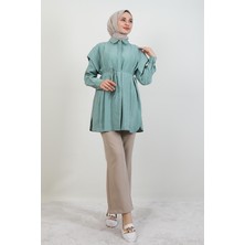 Giza Store Kol ve Pile Detay Gömlek Mint