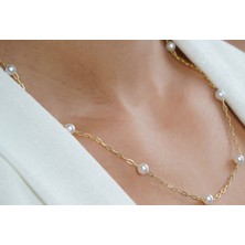 Papatya Silver 925 Ayar Tatlı Su Incisi Kolye <rose,gold,rodaj>