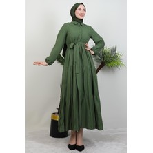 Giza Store Evren Düğmeli Elbise Haki