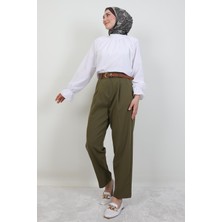 Giza Store Kemerli Kalem Pantolon Haki