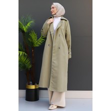 Selvi Kuşaklı Trenç Açık Haki