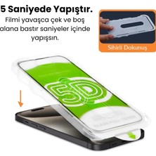 iPhone 16 Pro Uyumlu Kolay Uygulama Aparatlı Tam Kapatan Cam Ekran Koruyucu
