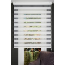 Beyaz DPZ5000 Serisi (Dpz 5010) Metal Kasa Geniş Pliseli Zebra Perde