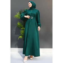 Feyza Tesettür Elbise Zümrüt