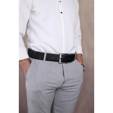 Papuç Sepeti SMT-4414 Erkek Hakiki Deri Klasik Kot Kemeri